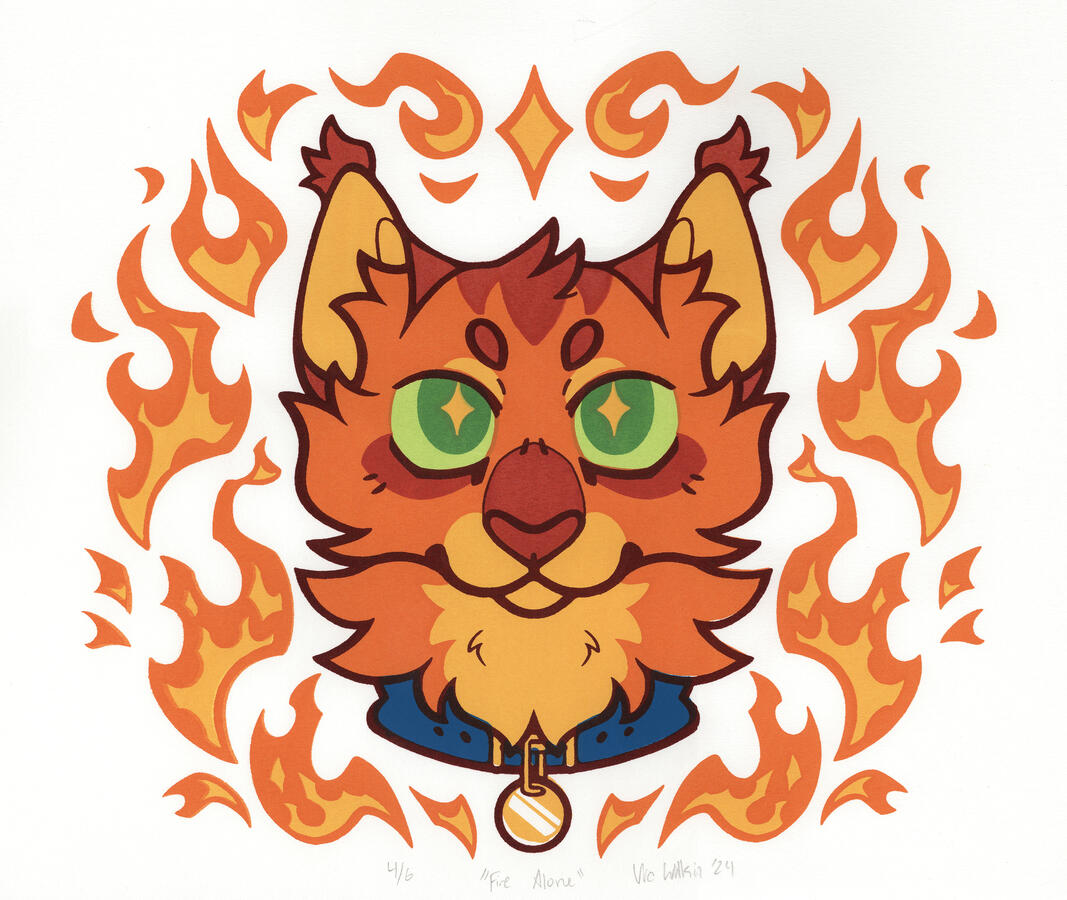 Fire Alone - silkscreen print