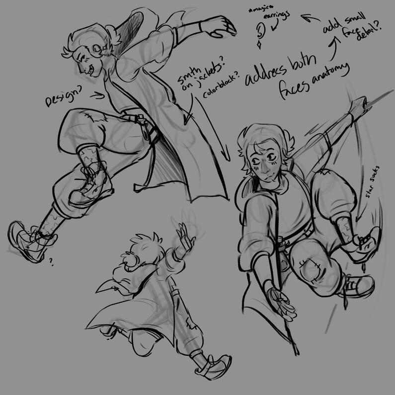 Parkour Wizard concept sketches